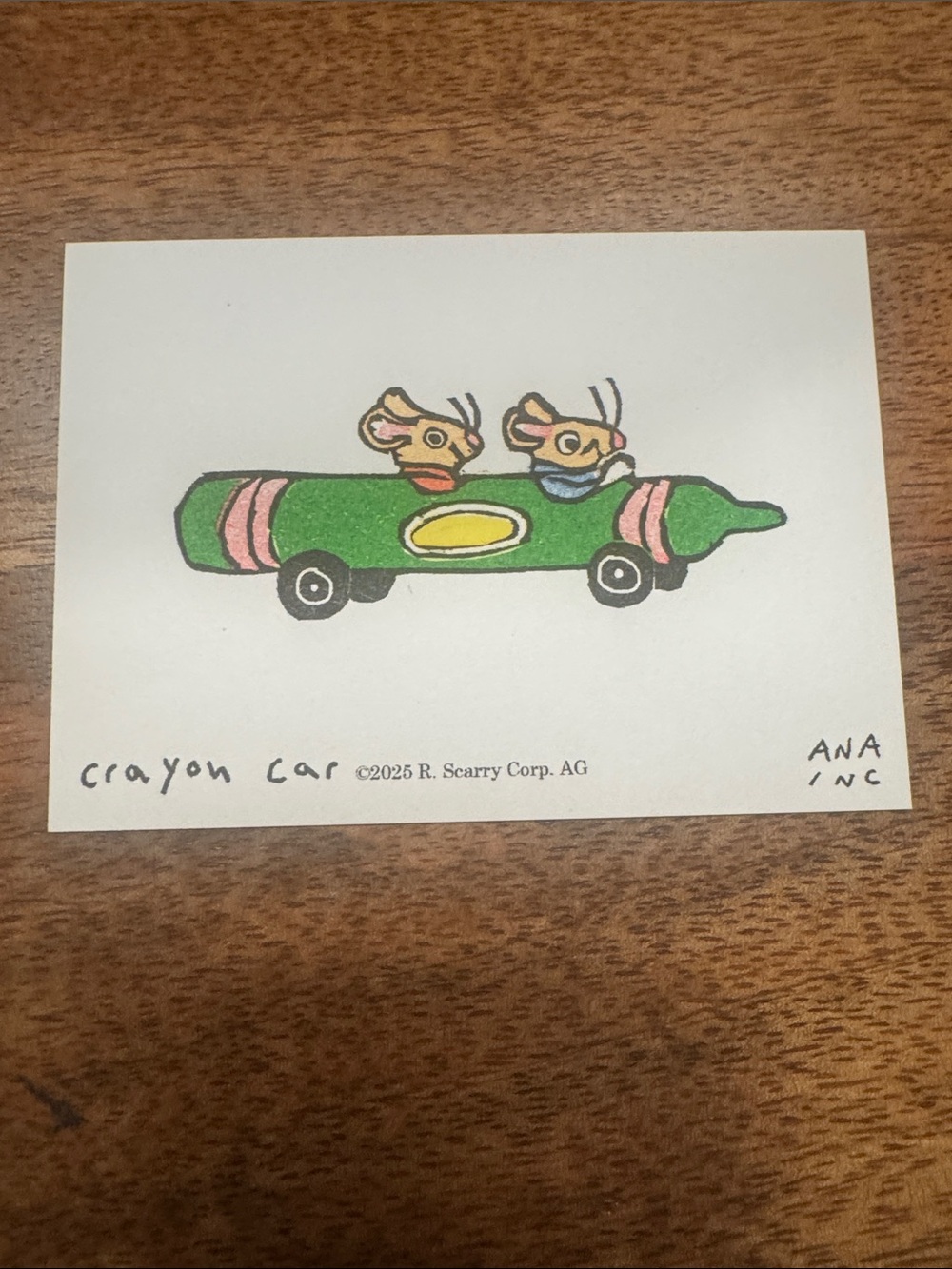 Inciardi - Richard Scarry -  "Crayon Car" Mini Print